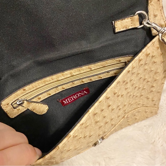 Cream textured shoulder bag - Picture 5 of 6